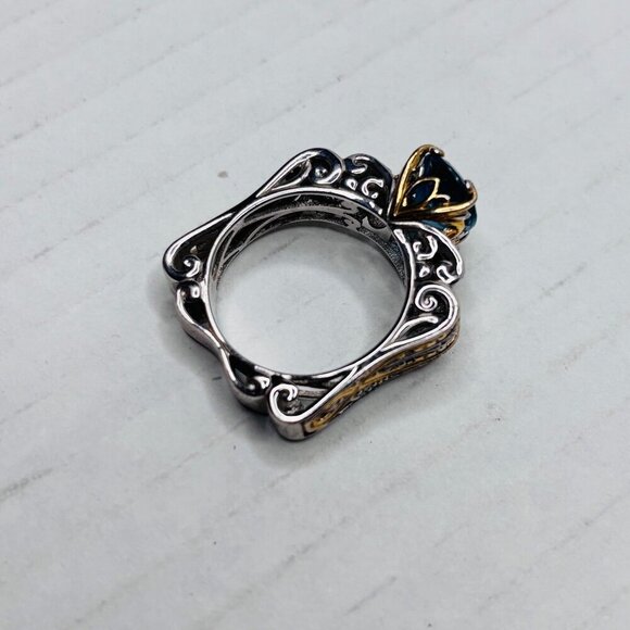 MICHAEL VALITUTTI 18K Gold London Blue Topaz Ring Size 8 - Picture 5 of 8